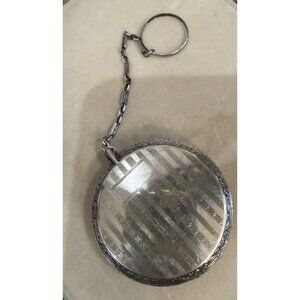 Vintage 1920s Art Deco Monogram Compact Powder Rouge Mirror